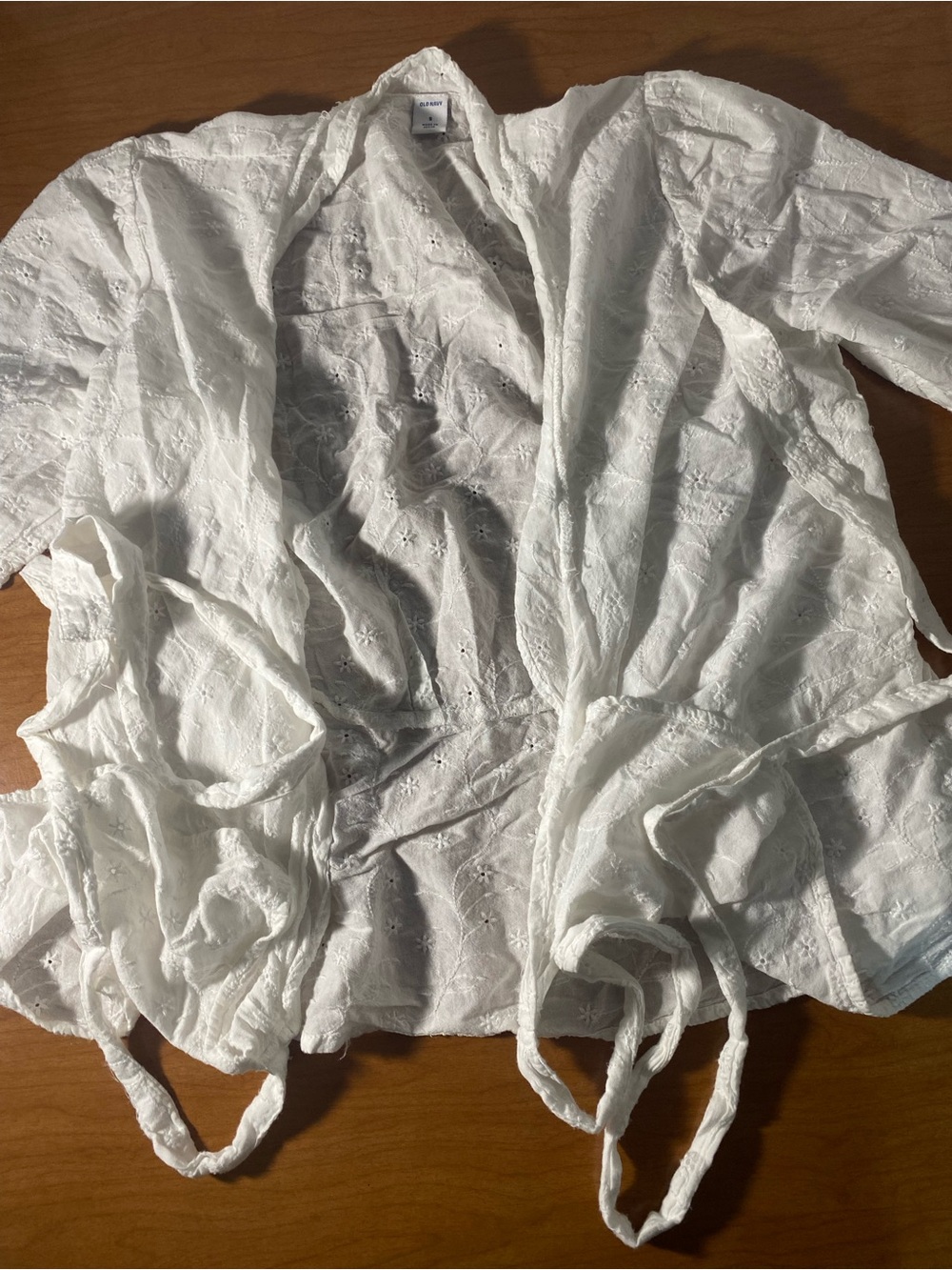 Old Navy White Eyelet Wrap Tunic